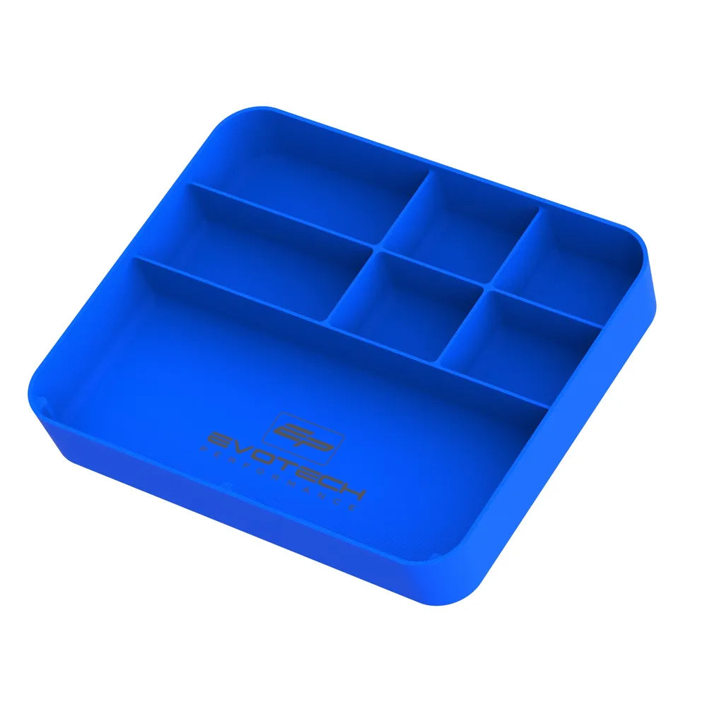 Evotech Performance blue motorcycle parts tray