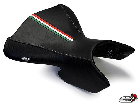LuiMoto Team Italia Front Seat Cover 04-09 Ducati Multistrada - Silver Stitching