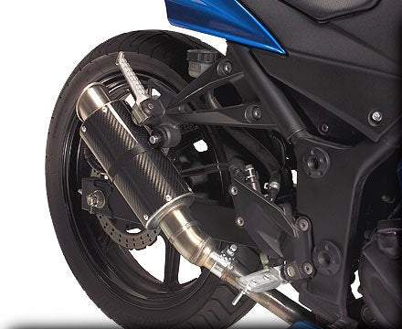 Hotbodies Racing MGP Growler Carbon Slip-on Exhaust System 2008-2012 Kawasaki Ninja 250R