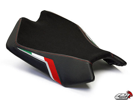 LuiMoto Team Italia Suede Leather Front Seat 09-2015 Aprilia RSV4 - RED Stitching