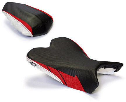 LuiMoto Team Yamaha Seat Cover 2009-2014 Yamaha YZF R1 - CF Black/Red/CF Pearl