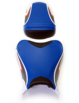 LuiMoto Team Suzuki Seat Cover 08-10 Suzuki GSXR 600/750 - Deep Blue/White