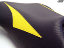 LuiMoto Raven Edition Seat Cover 06-07 Yamaha YZF-R6 - Cf Black/Deep Yellow