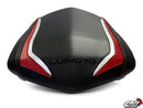 LuiMoto Raven Edition Seat Cover 2009-2014 Yamaha YZF R1 - CF Black/Red/Silver