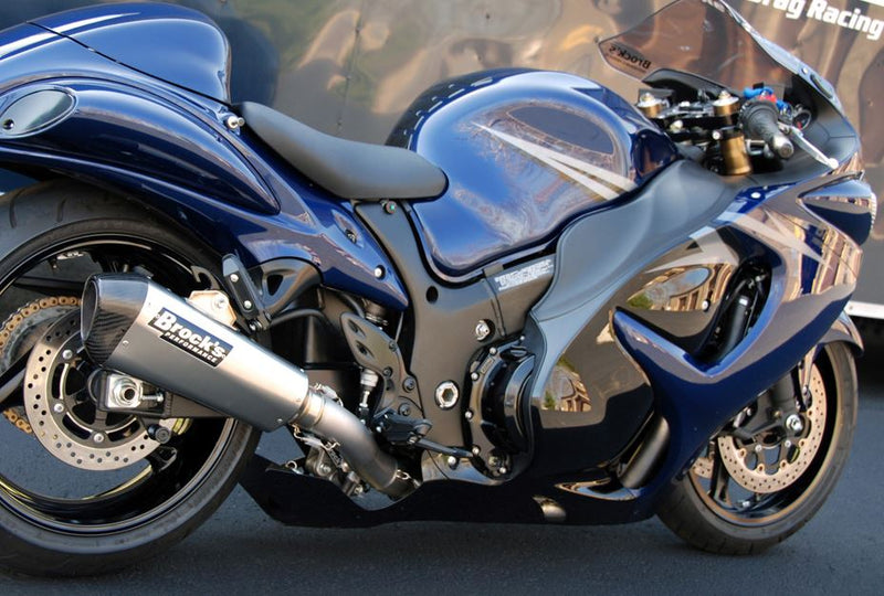 Brocks Performance CT Single 16" Muffler Full Exhaust System 2008-2014 Suzuki Hayabusa GSX1300R