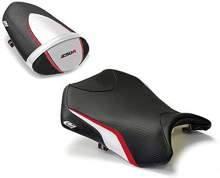 LuiMoto Team Kawasaki Seat Cover 2008-12 Kawasaki NInja 250R - White/Deep Red