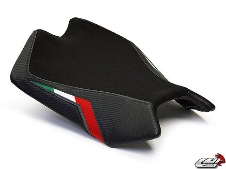 LuiMoto Team Italia Suede Leather Front Seat 09-2015 Aprilia RSV4 - Black Stitching