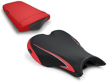 LuiMoto Team Triumph Seat Cover 2006-2012 Triumph Daytona 675/R - CF Black/CF Red