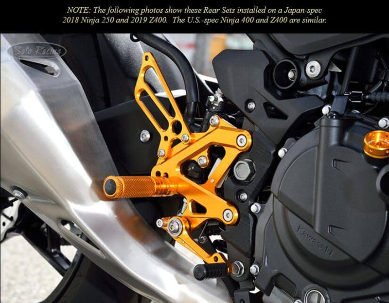 Sato Racing Adjustable Rearsets '18-'22 Kawasaki Ninja 400 Z400 –  Motostarz Canada