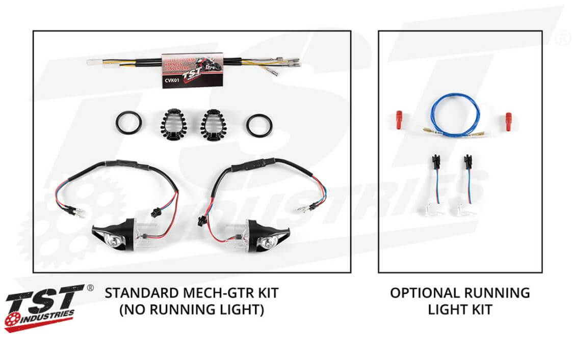 TST Industries MECH-GTR Front Turn Signals for Kawasaki Z400/Z650/Z900
