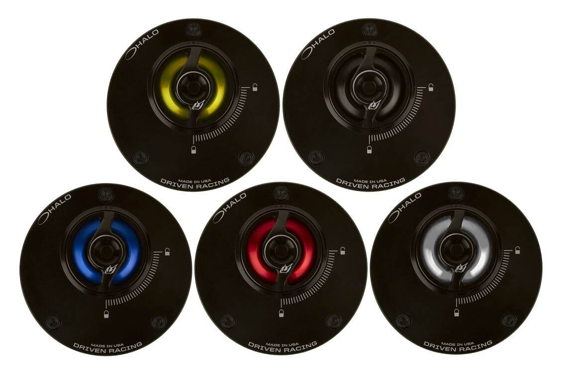 Driven Racing Halo Gas Fuel Caps 17-23 Kawasaki Z650/Ninja 650/Z900, 18-23 Ninja 400, 21-25 ZX-10R