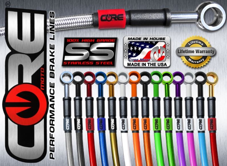 Core Moto Single Front and Rear Brake Line Kit '15-'18 Honda CBR300R(non-Abs)
