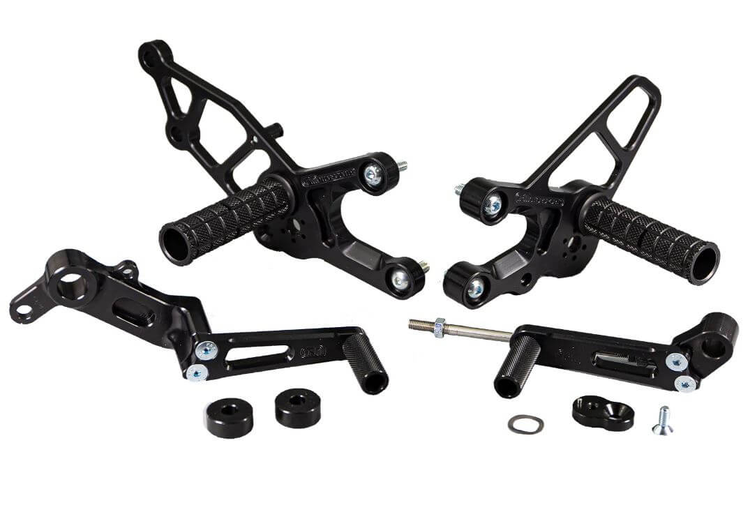 Woodcraft Complete Rearset Kit w/Pedals '13-'17 Kawasaki Ninja 300 | STD/GP Shift