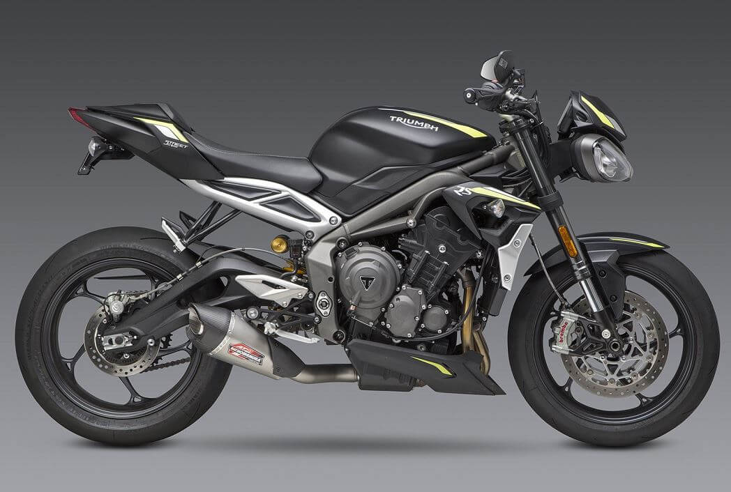 USヨシムラ AT2 スリップオン　Triumph Street Triple Shop Yoshimura AT2 Slip-On Exhaust'18-'19 Triumph Street Triple 765