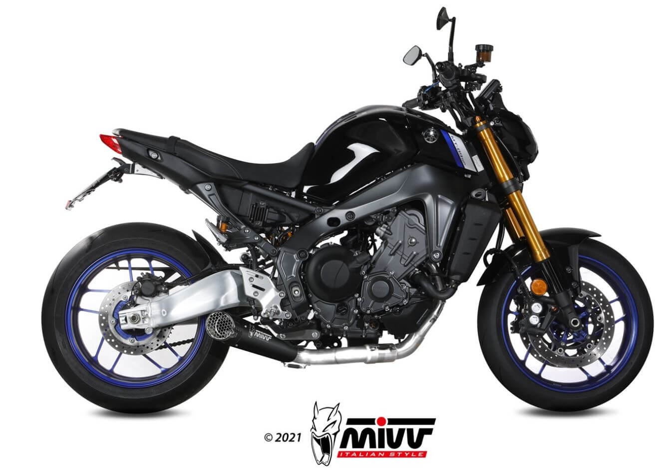 MT-09(2021)〜(2023)用　MIVV X-M5 フルエキマフラー Buy MIVV X-M5 Black Stainless Steel Full Exhaust '21-'22 Yamaha MT-09