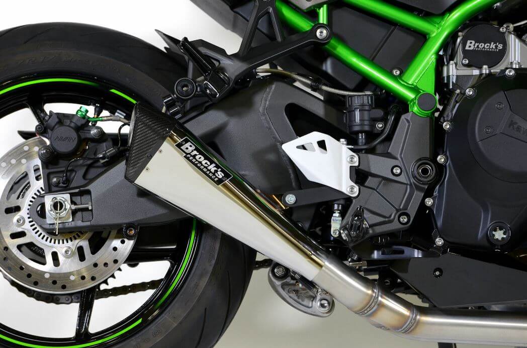 Brock Performance Single Penta-Carbon Full Exhaust (Polished) '20-'21 Kawasaki Z H2