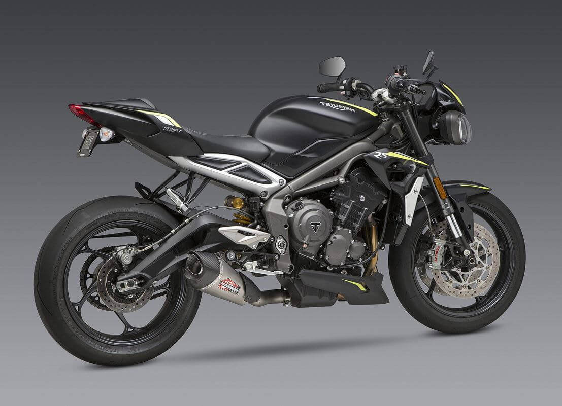 USヨシムラ AT2 スリップオン　Triumph Street Triple Shop Yoshimura AT2 Slip-On Exhaust'18-'19 Triumph Street Triple 765