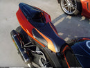 LuiMoto Team Suzuki Seat Covers 2007-2008 Suzuki GSX-R1000 - Cf Black/Black/Gunmetal/Orange