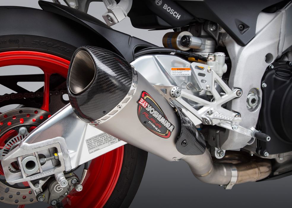 Yoshimura Race ALPHA T TT-TT-CF Slip-On Exhaust '17-'19 Aprilia RSV4 / Tuono V4