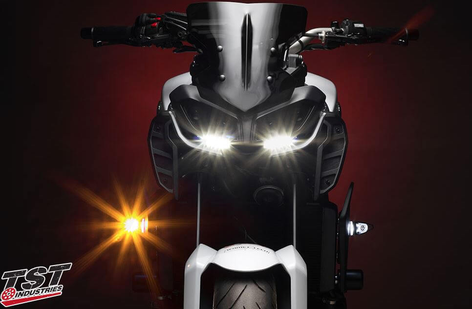 TST Industries Mech-GTR Front LED Turn Signals for Yamaha FZ/MT Models