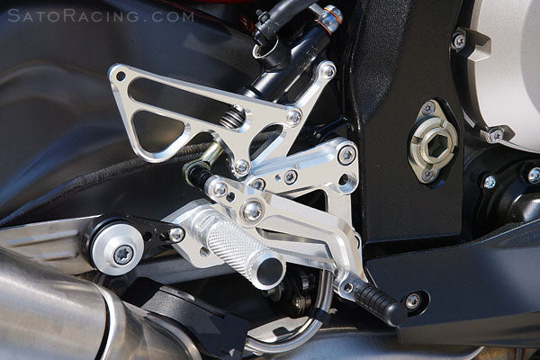Sato Racing Adjustable Rearsets for 2009-2014 BMW S1000RR - Forward / Up Version
