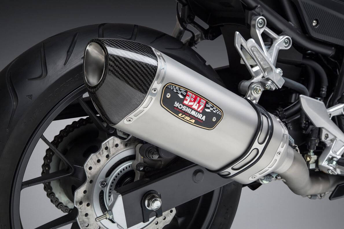 Yoshimura Race R-77 SS-SS-CF Work Finish Full Exhaust '17-'18 Honda CBR500R