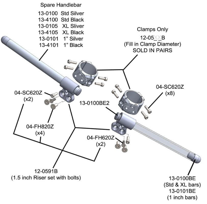 Woodcraft 3-Piece Split Clip-Ons '15-'18 Yamaha R3
