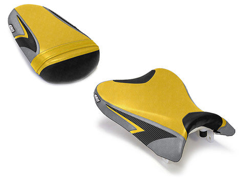 LuiMoto Team Suzuki Seat Cover 08-10 Suzuki GSXR 600/750 - Deep Yellow/Silver
