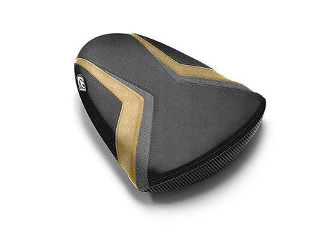 LuiMoto Sport Seat Covers '07-'08 Suzuki GSX-R1000 - CF Black/Gunmetal/Deep Gold