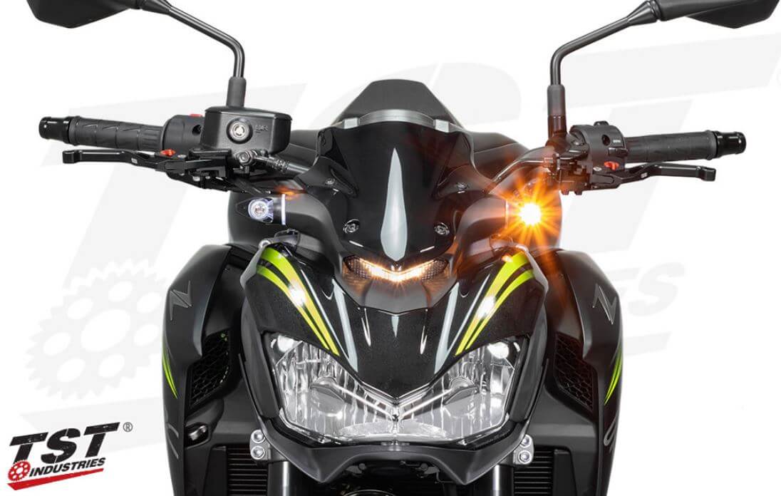 TST Industries MECH-GTR Front Turn Signals for Kawasaki Z400/Z650/Z900