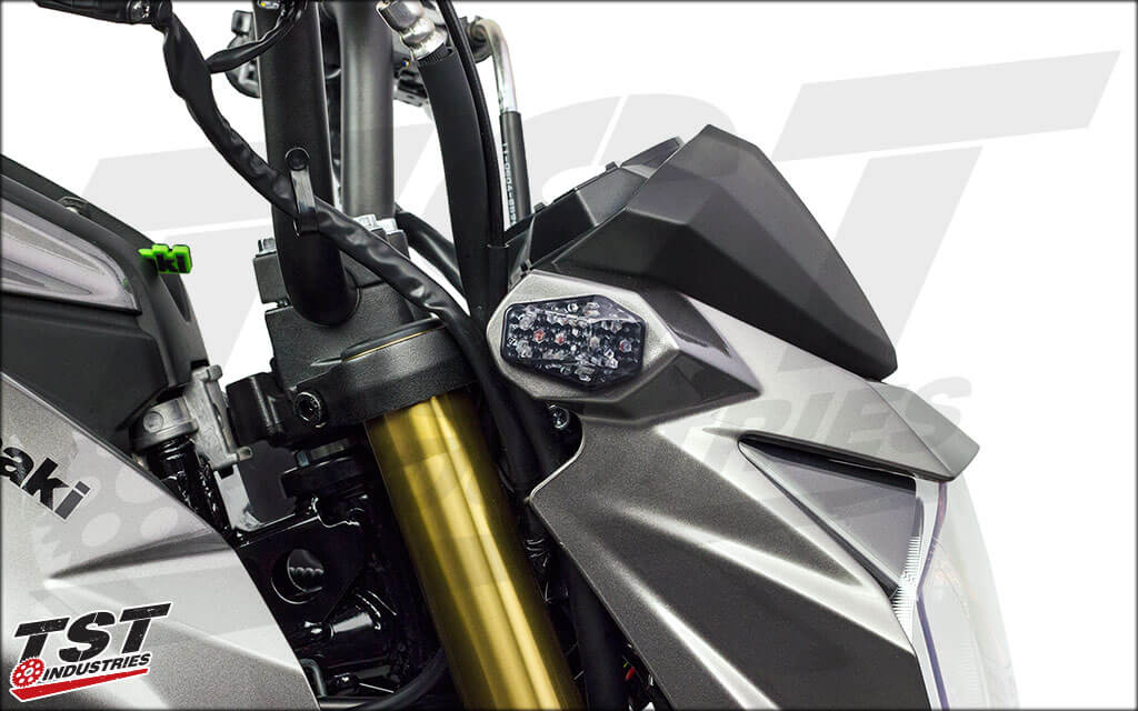 TST Industries LED Front Flushmount Turn Signals for 17-26 Kawasaki Z125
