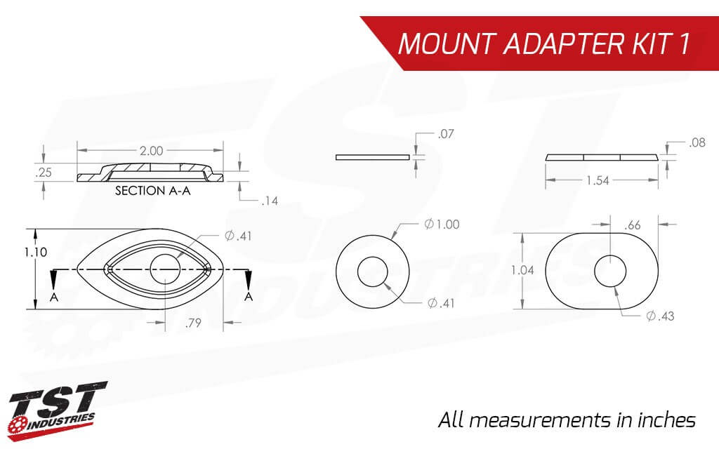 MOUNT ADAPTER KIT 1 MEASUREMENTS