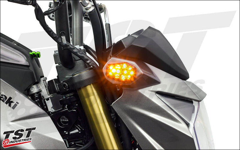 TST Industries LED Front Flushmount Turn Signals for '17- Kawasaki Z125