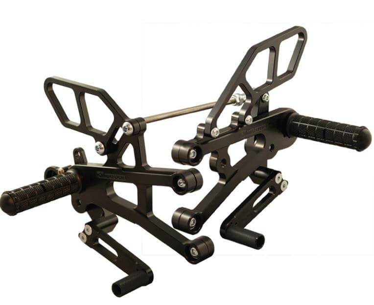 Woodcraft Complete Rearset Kit Standard Shift With Quick Shifter for '13-'17 Triumph 675