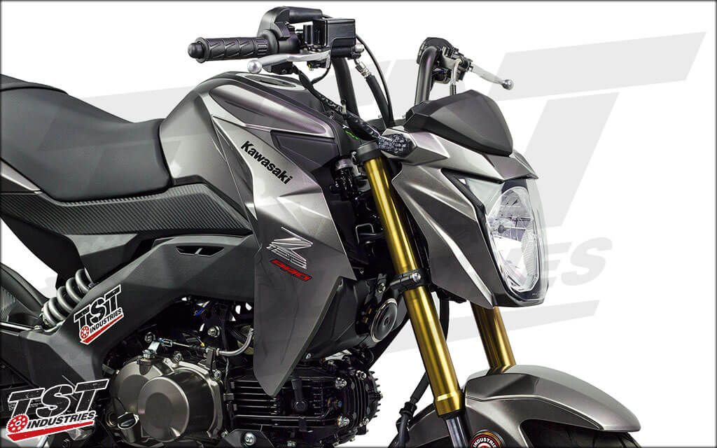 TST Industries LED Front Flushmount Turn Signals for 17-26 Kawasaki Z125