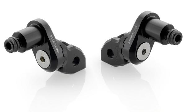 Rizoma Eccentric Rider Peg Adapters for Ducati Monster 821/1200, Hypermotard/Hyperstrada 821/939, Scrambler, Supersport, Multistrada 1200/950
