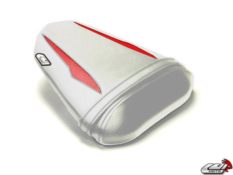 LuiMoto Raven Edition Seat Cover 2008-2015 Yamaha YZF R6 - Cf White/Deep Red