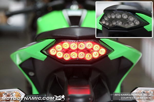 Motodynamic Sequential LED Tail Light Kawasaki Ninja 300 - Smoke