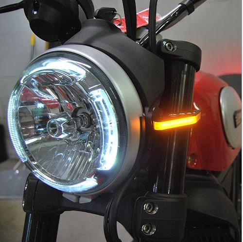 New Rage Cycles Front Turn Signals 2015+ Ducati Scrambler Icon/Classic/Urban Enduro