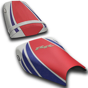 LuiMoto Tribal Flight CF Seat Covers 2004-2007 Honda CBR1000RR - CF Red/Pearl/SP Blue