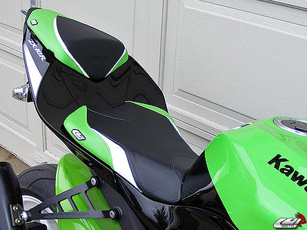 LuiMoto Team Kawasaki Seat Cover 2008-2010 Kawasaki ZX10R - Cf Black/White/Green