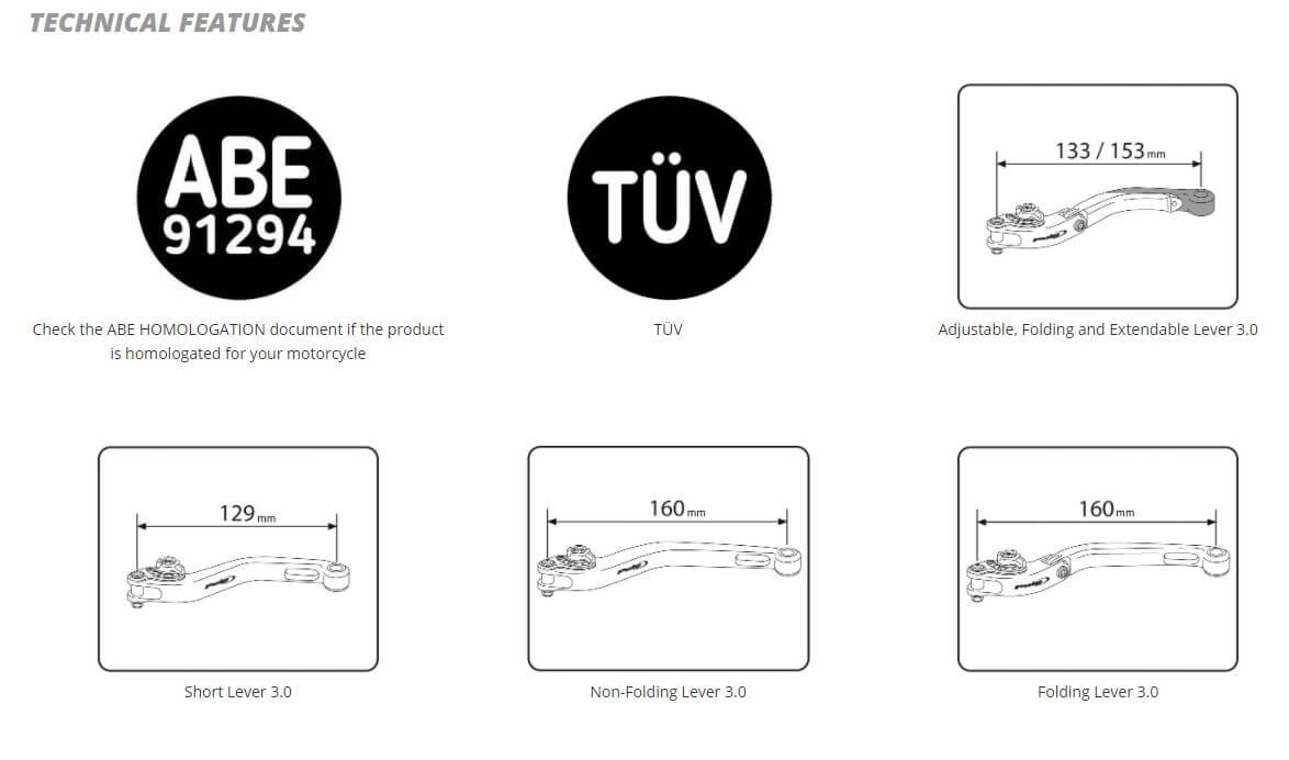 Puig Foldable Extendable 3.0 Brake Lever (Adapter Required)