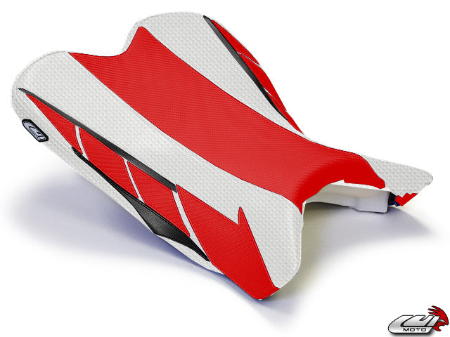 LuiMoto Limited Edition Seat Cover 2009-2012 Yamaha YZF R1 - CF Red/White