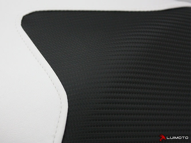 LuiMoto Team Triumph Seat Cover 2007-2012 Triumph Street Triple  - Cf Black/White/Black