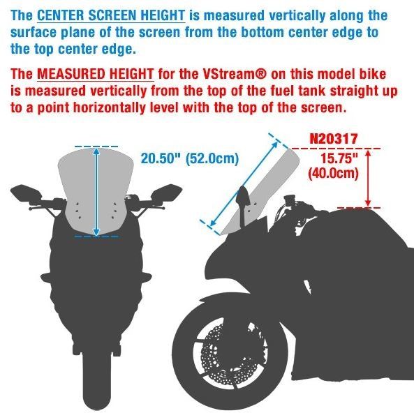 National Cycle VStream+ Sport/Tour Windscreen 2015-2016 Yamaha FJ