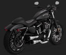 Vance & Hines Hi-Output Grenades 2-into-2 Chrome Full Exhaust Systems 2004-2015 Harley Davidson Sportster - Black Tip