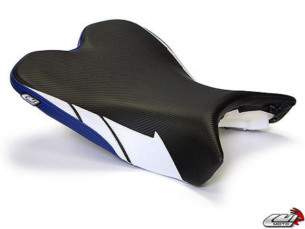 LuiMoto Team Yamaha Seat Cover 2009-2014 Yamaha YZF R1 - CF Black/CF Pearl/Blue