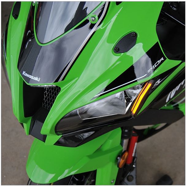 れん New Rage Cycles LED Front Turn Signals w.Block Off Plates for 2016
