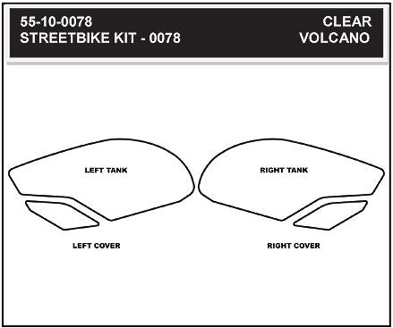 StompGrip Volcano Traction Tank Pad Kit for 2013-2015 Triumph Daytona 675/Street Triple 