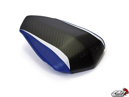 LuiMoto Team Yamaha Seat Cover 2009-2014 Yamaha YZF R1 - CF Black/CF Pearl/Blue
